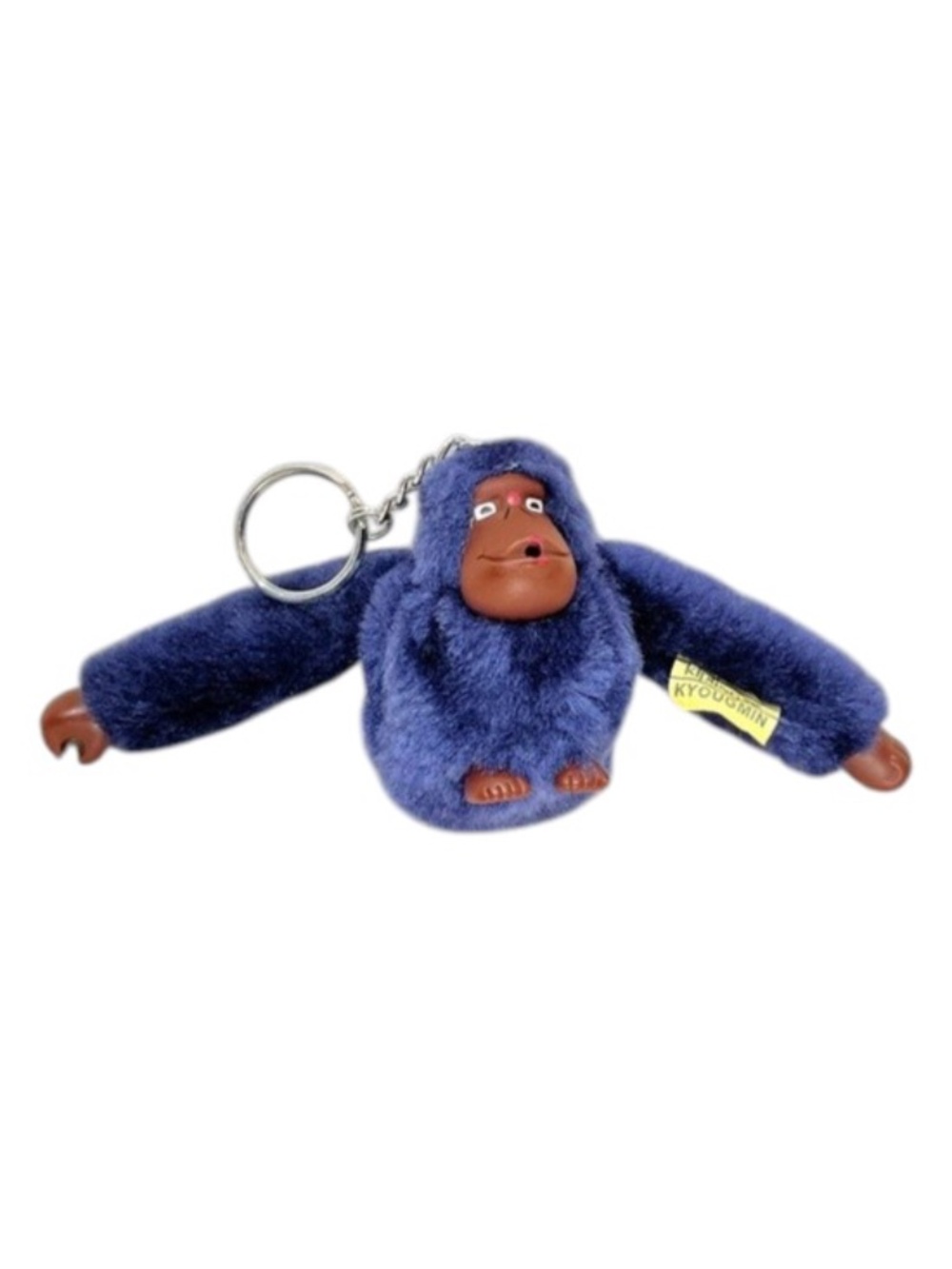 Kipling Y2K Vintage KYOUGMIN Blue Furry Monkey Keychain